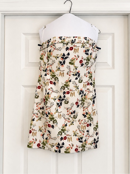 Alice + Olivia Dresses & Skirts - Alice + Olivia Cream Strapless Floral Mini Dress with Green & Black Accents